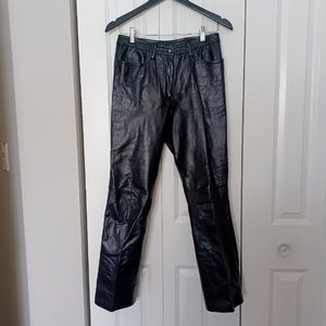 Vintage genuine leather straight leg pants